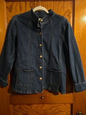 david brooks Dark Blue Denim Button Jacket Fitted size L